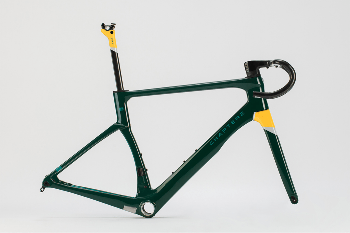 CHAPTER2 KOKO FRAMESET(DISC BRAKE) BRG + YELLOW W/ SILVER - Carbon Road Bike