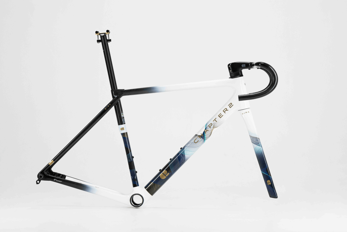 CHAPTER2 RIRA FRAMESET (DISC BRAKE) RIRA WHITE FADE W/SWIRLS - Gravel Road Bike  - Gravel Road Bike
