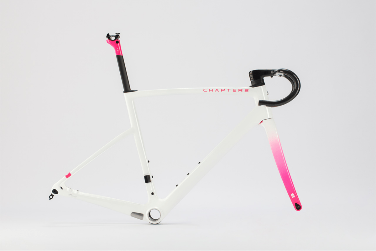 CHAPTER2 TOA FRAMESET(DISC BRAKE) WHITE + PINK (Māwhero) - Carbon Road Bike
