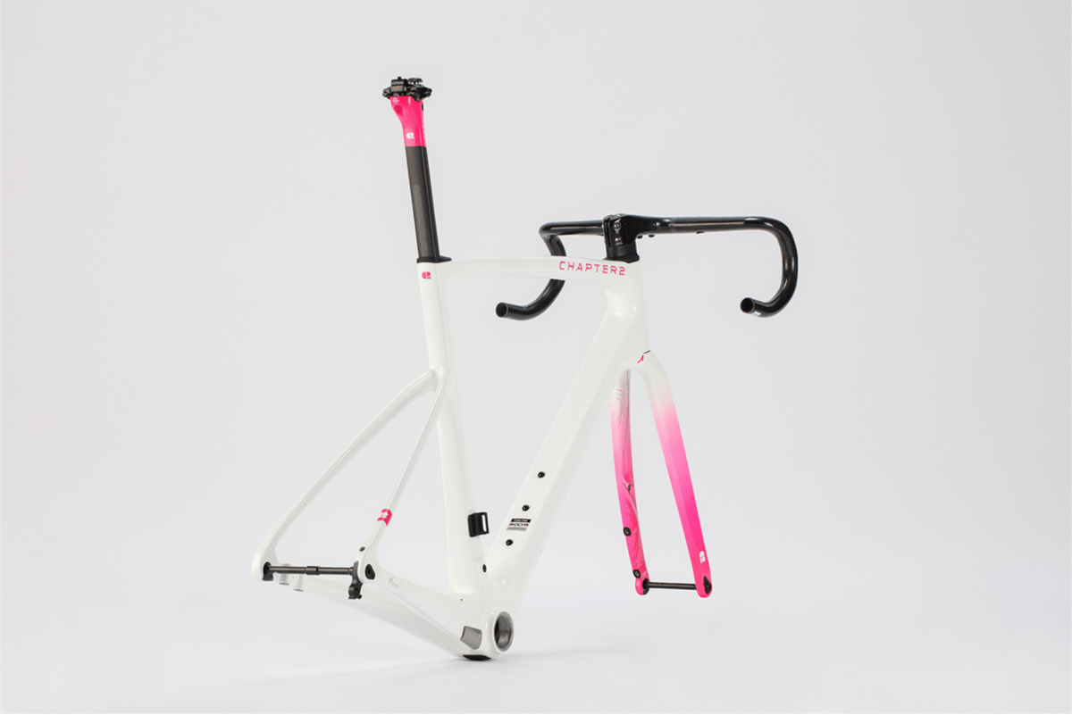CHAPTER2 TOA FRAMESET(DISC BRAKE) WHITE + PINK (Māwhero) - Carbon Road Bike