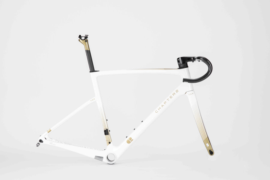 CHAPTER2 TOA FRAMESET(DISC BRAKE) WHITE W/GOLD (KOURA) - Carbon Road Bike